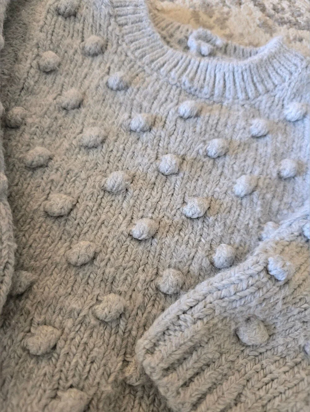 Zara Light blue Pom-Pom Knit Sweater